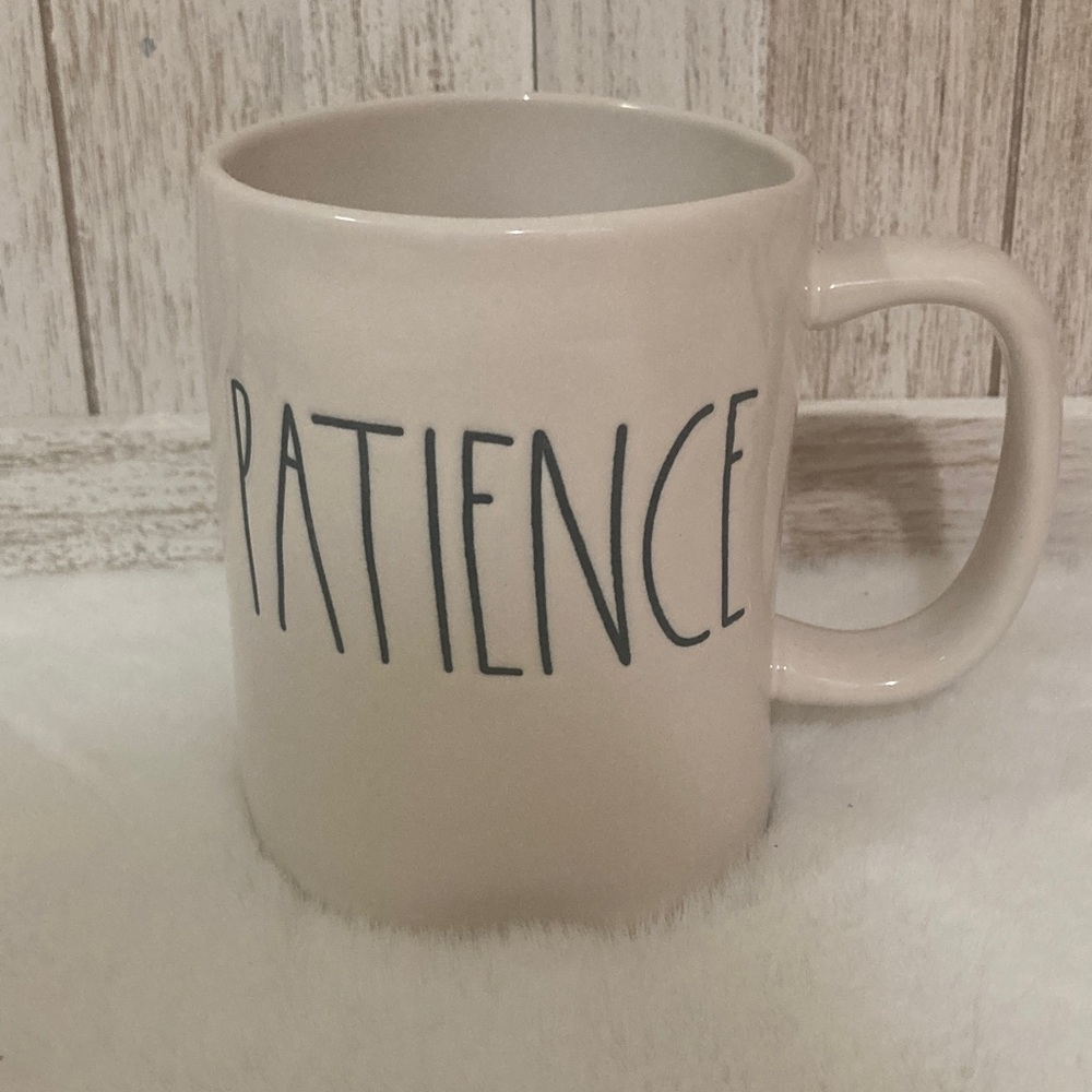 Rae Dunn Patience Mug with Black Text